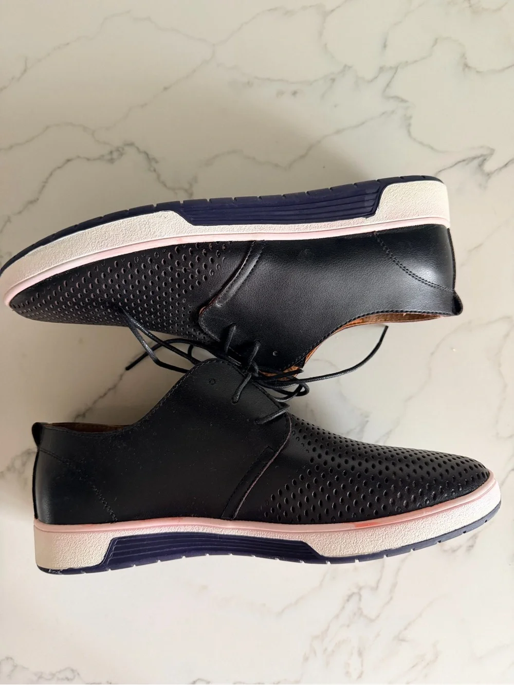 Merkmak Men's Black Perforated Lace-Up Casual Shoes